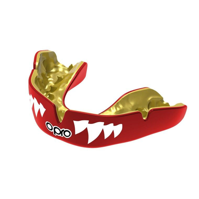 Opro Mouth Guard JAWS Red White Gold Instant Custom Fit
