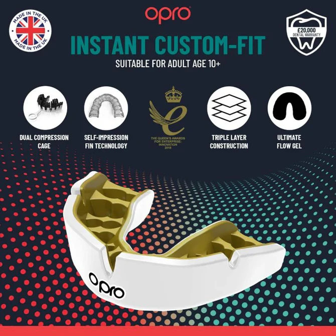 Opro Mouth Guard Camo Blue Instant CustomGen5 Fit Adult