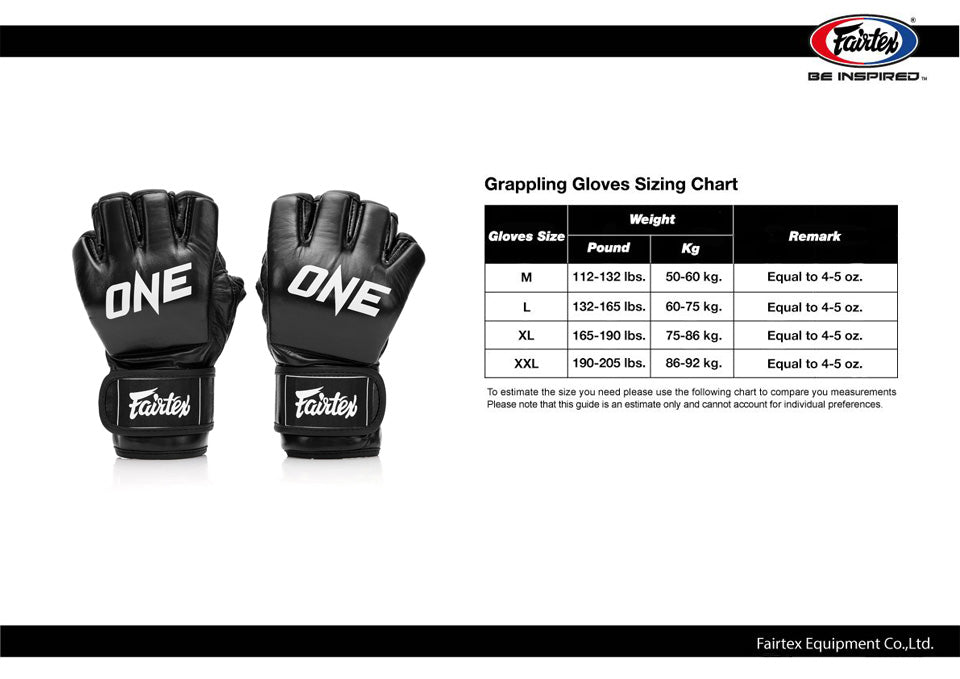 Fairtex X ONE Championship FGV12 Black MMA Gloves