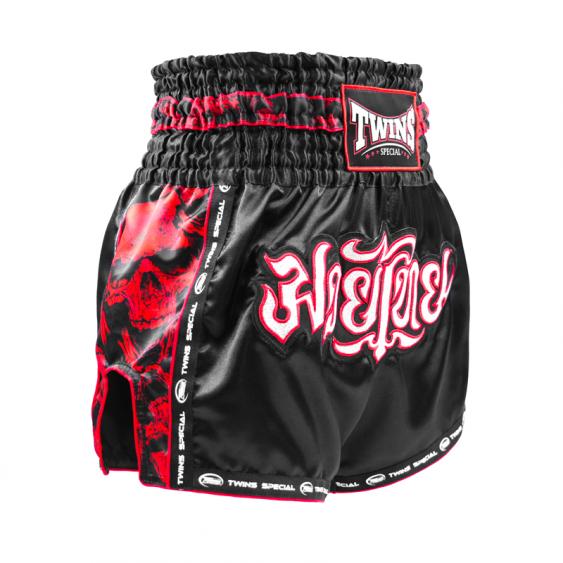 Twins Muay Thai Shorts TBS-SKULL Red Black