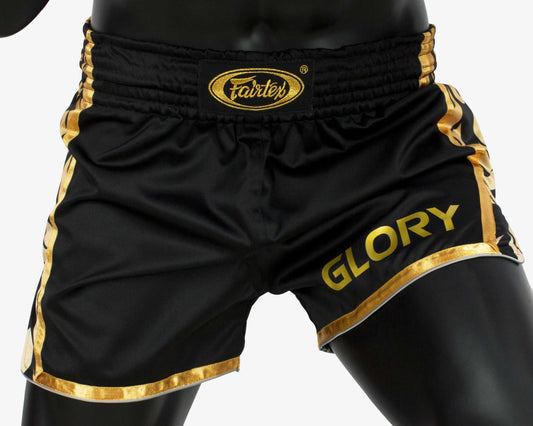 Fairtex BSG1 Glory fight shorts Black Gold