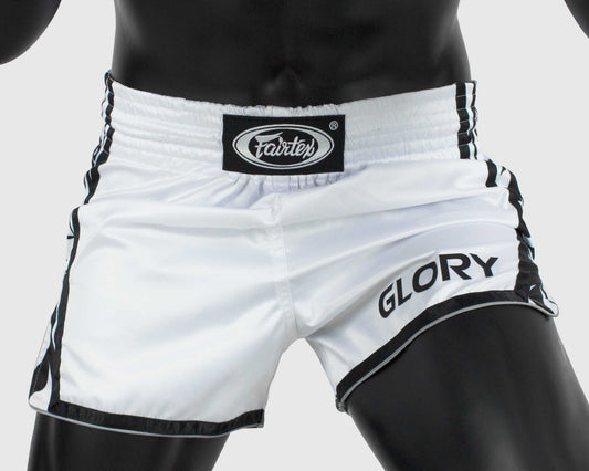 Fairtex BSG3 GLORY fight shorts White Black