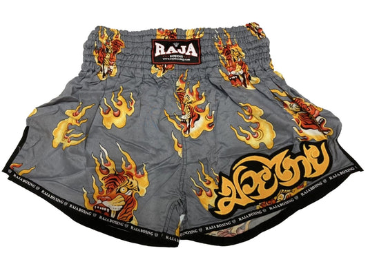 Raja Muay Thai Shorts Grey Tiger R168