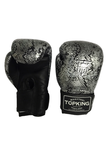 Top King Boxing Gloves "Super Snake" Air TKBGSS-02 Black Silver N