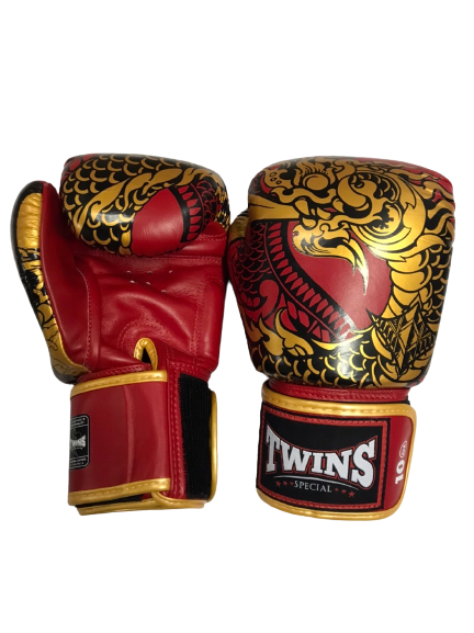 Twins Special Fancy Boxing Gloves FBGVL3-52  Gold Red