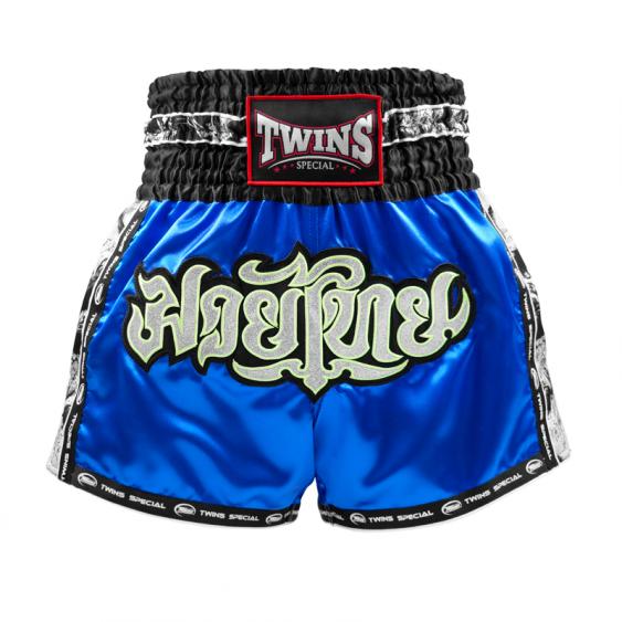 Twins Muay Thai Shorts TBS-SKULL Blue Grey