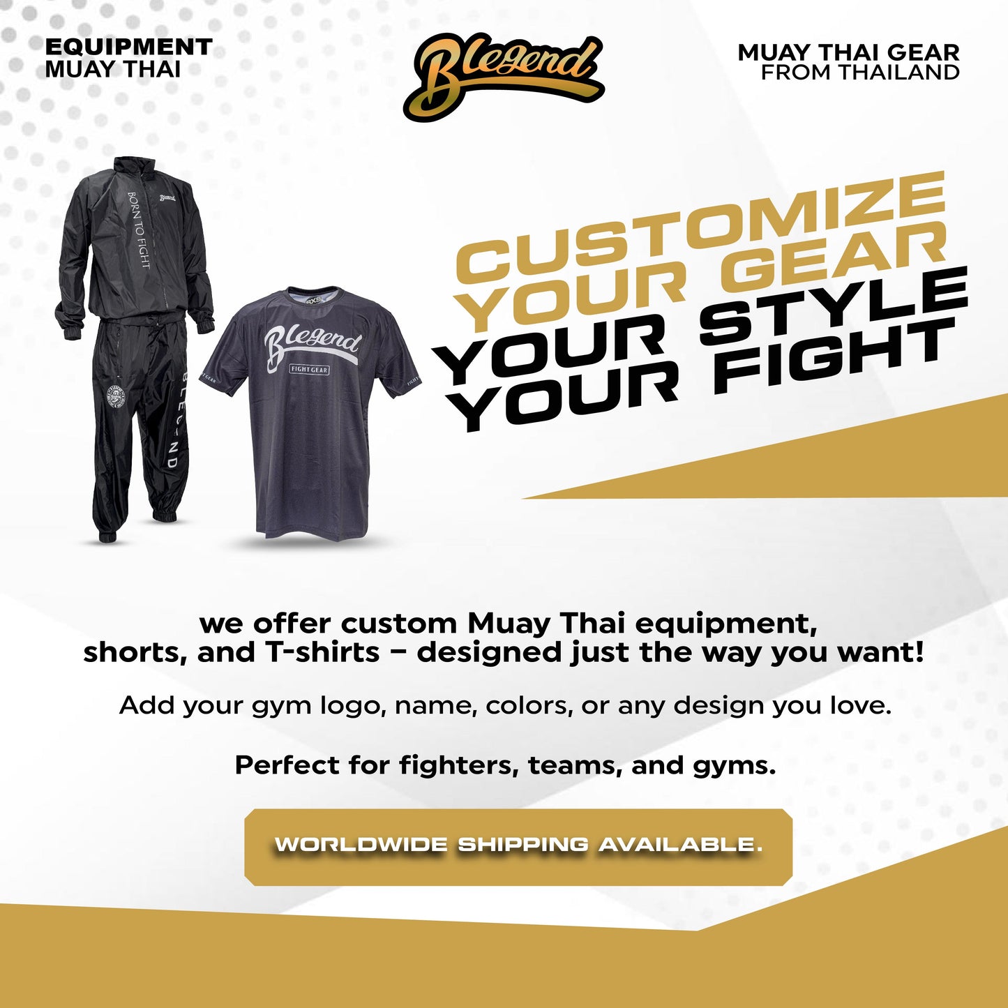Blegend Muay Thai T-shirt Gold Tiger