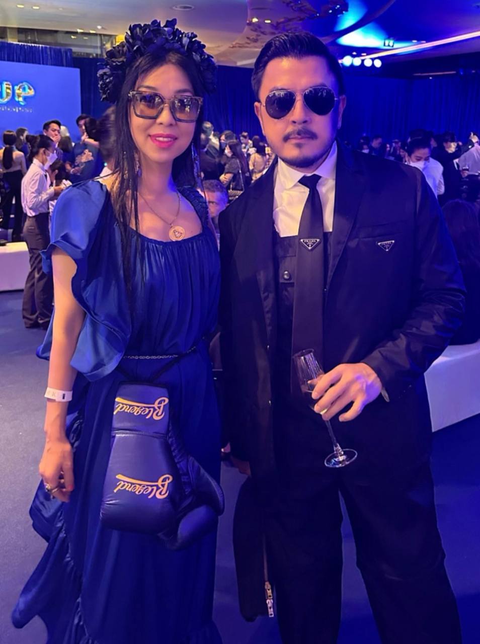 Blegend Boxing Gloves BGL221 Lace Up Blue