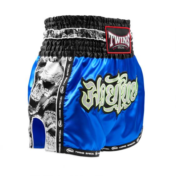 Twins Muay Thai Shorts TBS-SKULL Blue Grey