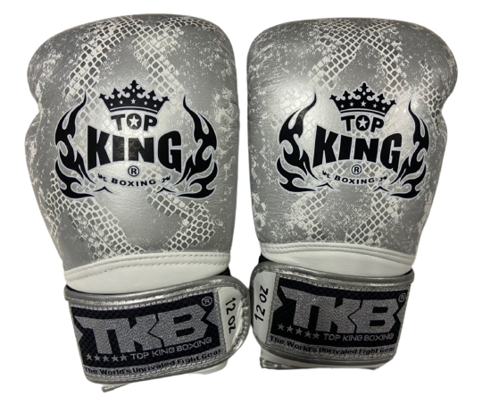 Top King Boxing Gloves "Super Snake" TKBGSS-02 White(Silver) No Air