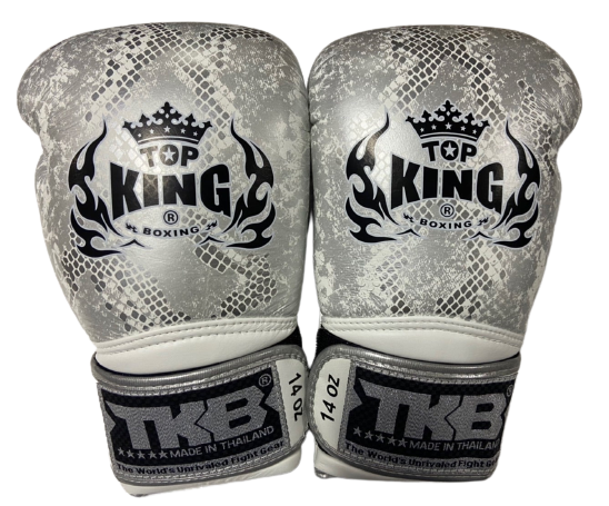 Top King Boxing Gloves TKBGSS02 AIR Super Snake WHITE SILVER